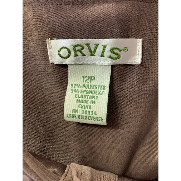 Orvis Womens Petite 12 Faux Suede Dress Brown - Picture 9 of 10